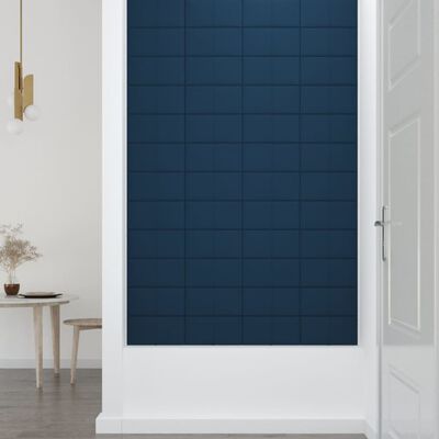 vidaXL Panouri de perete, 12 buc., albastru, 30x15 cm, catifea 0,54 m²
