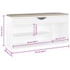 vidaXL Banchetă pantofar cu pernă, alb, 104x30x49 cm, lemn prelucrat