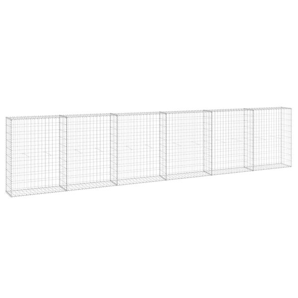 vidaXL Perete gabion cu capace, 300 x 30 x 100 cm, oțel galvanizat