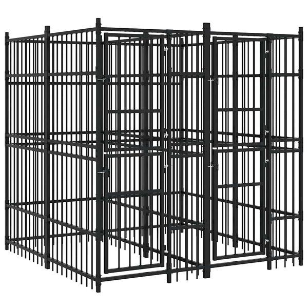 vidaXL Padoc pentru c&acirc;ini de exterior, 3,69 m&sup2;, oțel