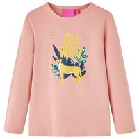Tricou pentru copii cu mâneci lungi roz deschis 92