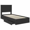 vidaXL Pat cu storage cu headboard Negru 90 x 190 cm Lemn compozit
