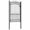 vidaXL Poartă de gard EMMEN cu țepi din oțel 104x134,5 cm, negru