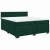 vidaXL Pat box spring cu saltea, verde &icirc;nchis, 200x200 cm, catifea