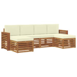 vidaXL Seturi de canapele 6 pcs Natural și Crem Lemn Solid de Acacia