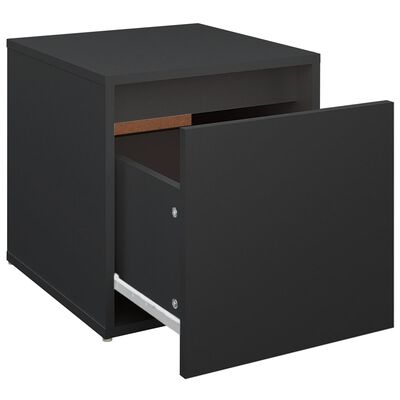 vidaXL Cutie cu sertar, negru, 40,5x40x40 cm, lemn compozit