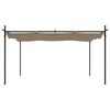 vidaXL Pergola cu acoperiș retractabil, gri taupe, 395x292x230 cm