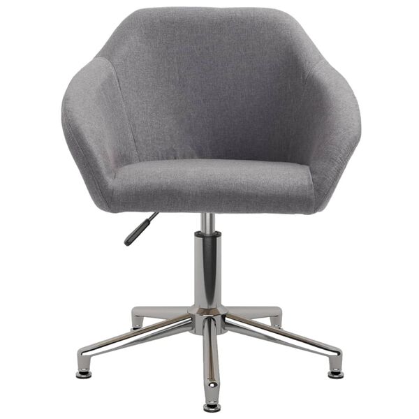 vidaXL Scaune de bucătărie pivotante, 2 buc., gri deschis, textil