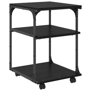 vidaXL Suport pentru imprimantă Stejar Negru 43 x 48 x 64 cm