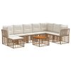 vidaXL Set de canapele de exterior 9 buc. Alb Natural și Crem