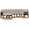 vidaXL Set de canapele de exterior 6 buc. Natural și gri deschis
