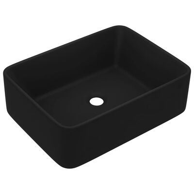 vidaXL Chiuvetă de baie lux, negru mat, 41 x 30 x 12 cm, ceramică