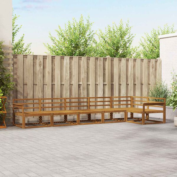 vidaXL Set de canapele de exterior 6 pcs natural Lemn Solid de Acacia