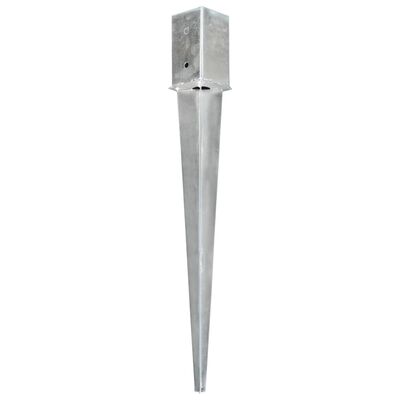 vidaXL Țăruși de sol, 2 buc., argintiu, 8x8x76 cm, oțel galvanizat