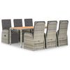 vidaXL Set mobilier de grădină cu perne, 7 piese, gri, poliratan