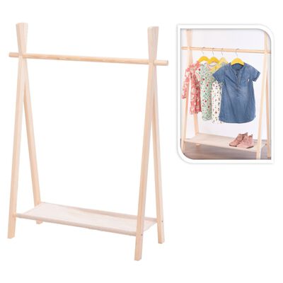 Storage solutions Suport de haine pentru copii, cu 1 nivel, lemn pin