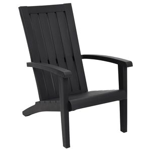 vidaXL Scaun Adirondack de grădină, negru, polipropilenă