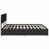vidaXL Pat cu storage cu headboard Negru 200 x 200 cm Lemn compozit