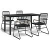 vidaXL Set mobilier de grădină, 5 piese, negru, ratan PVC
