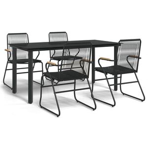 vidaXL Set mobilier de grădină, 5 piese, negru, ratan PVC