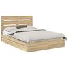 vidaXL Pat cu storage Stejar Sonoma 160 x 200 cm Lemn prelucrat