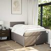 vidaXL Pat box spring cu saltea, taupe, 120x190 cm material textil