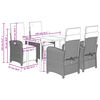 vidaXL Set mobilier de grădină, 5 piese, cu perne, maro, poliratan