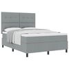 vidaXL Pat cu arcuri cu headboard Gri deschis 160 x 200 cm țesătură