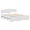 vidaXL Cadru de pat cu headboard Alb 180 x 200 cm Lemn de pin masiv