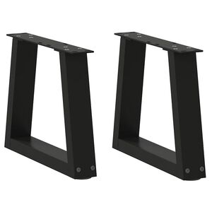 vidaXL Picioare pentru măsuță de cafea &icirc;n formă de V, 2 buc., negru, 30x(30-31,3) cm, oțel