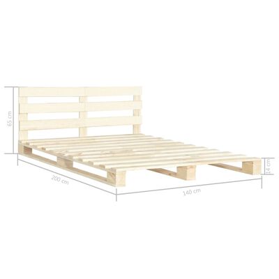 vidaXL Cadru de pat din paleți, 140 x 200 cm, lemn masiv de pin