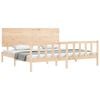 vidaXL Cadru de pat cu tăblie Super King Size, lemn masiv