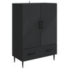 vidaXL Bufet cu sertar Negru 66 x 34,5 x 95 cm Lemn prelucrat