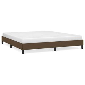 vidaXL Cadru de pat fără saltea, maro &icirc;nchis, 160x200 cm, textil