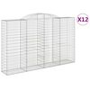vidaXL Coșuri gabion arcuite 12 buc, 300x50x180/200 cm fier galvanizat