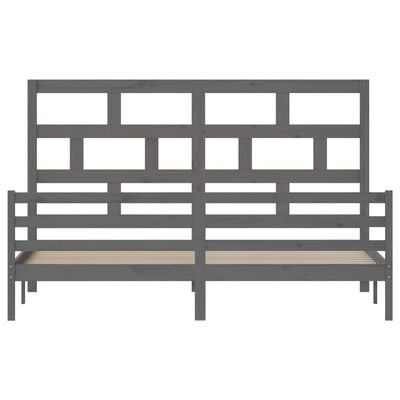 vidaXL Cadru de pat, gri , 200x200 cm, lemn masiv de pin