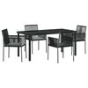 vidaXL Set de masă pentru grădină 5 buc. Negru Ratan PE