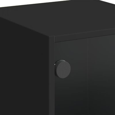 vidaXL Dulap cu uși din sticlă, negru, 35x37x109 cm