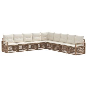 vidaXL Set de canapele pentru grădină 9 pcs Bej poliratan