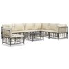 vidaXL Set mobilier de grădină cu perne, 8 piese, antracit, poliratan