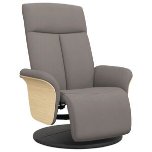 vidaXL Fotoliu rabatabil cu suport de picioare, gri taupe, textil