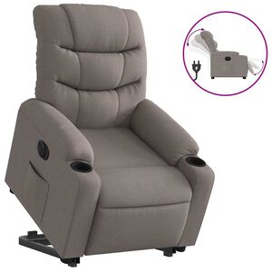 vidaXL Fotoliu electric rabatabil cu ridicare, gri taupe, textil