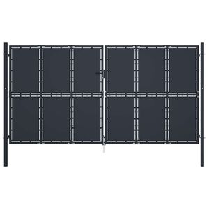 vidaXL Poartă de grădină din oțel 400x200 cm antracit