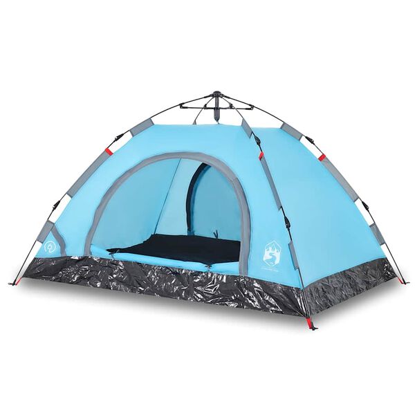 vidaXL Cort de camping pentru 4 persoane, setare rapidă, albastru