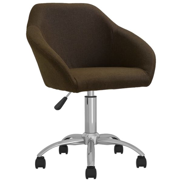 vidaXL Scaun de masă pivotant, maro &icirc;nchis, material textil