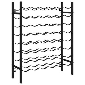 vidaXL Suport sticle de vin pentru 48 de sticle, negru, metal