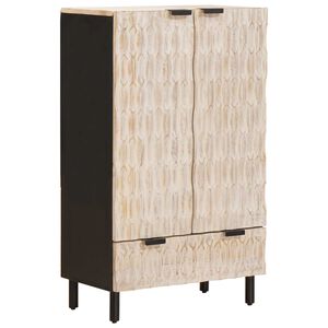 vidaXL Bufet Finisaj Alb Spălat 60 x 33 x 100 cm Lemn de mango solid