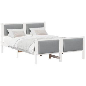 vidaXL Cadru de pat cu headboard Gri deschis 160 x 200 cm țesătură