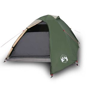 vidaXL Cort de camping cupolă pentru 3 persoane, verde, impermeabil