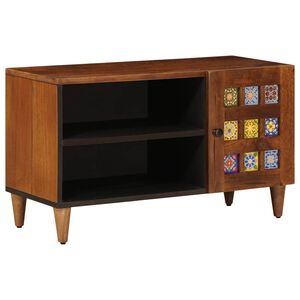 vidaXL Cabinet TV cu ușă castan 80 x 33 x 46 cm Lemn de mango solid